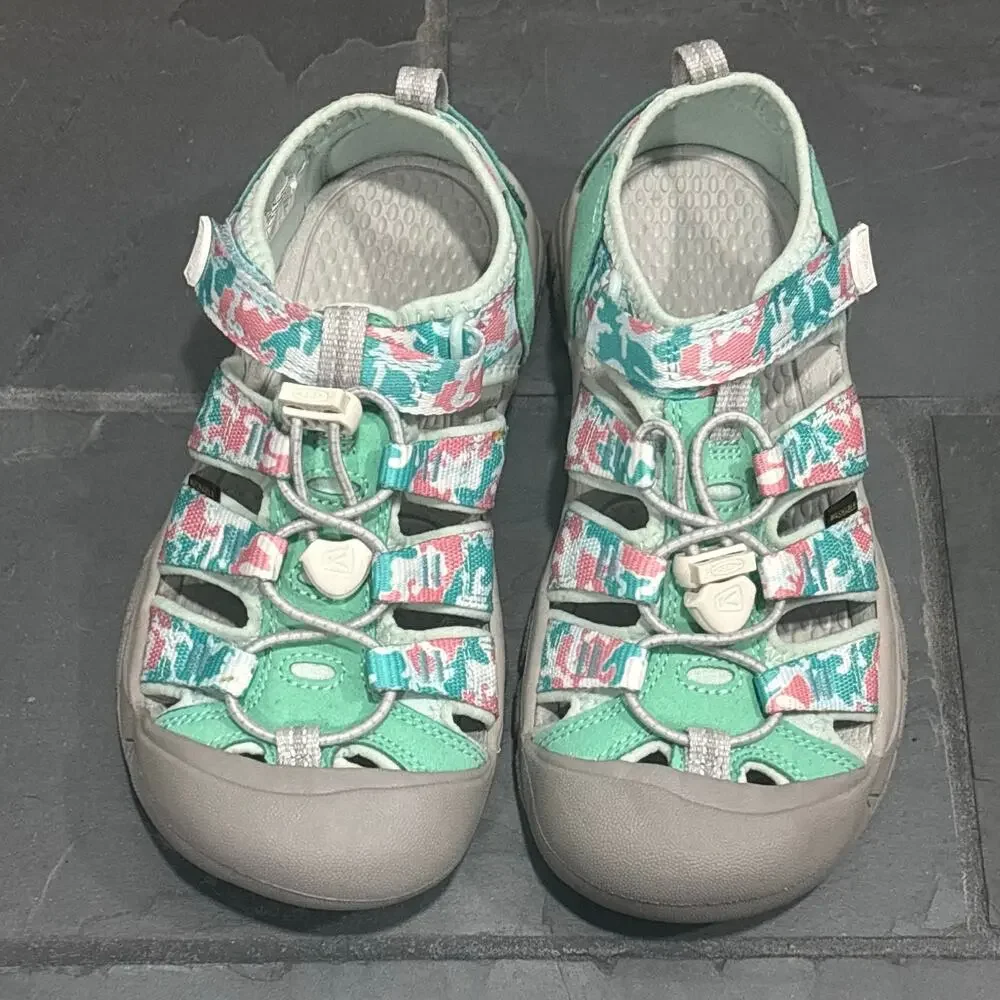 Keen Big Kids Newport H2 Pink & Mint Green Girls Sandals - size 3